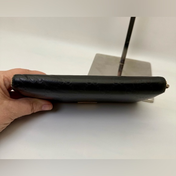 🖤 Gucci GG Guccissima Black Leather Zip-Around Wallet (Authenticated)‎ - Picture 3 of 11